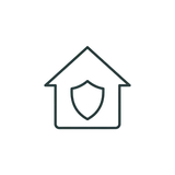 أيقونة خطية: منزل / درع